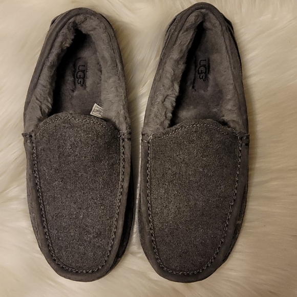 UGG Ascot Wool Lined Moccasin Slippers Gray main image 10